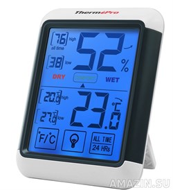 ThermoPro TP55 Цифровой термометр с подсветкой измеряет температуру и влажность. 000209 - фото 45564